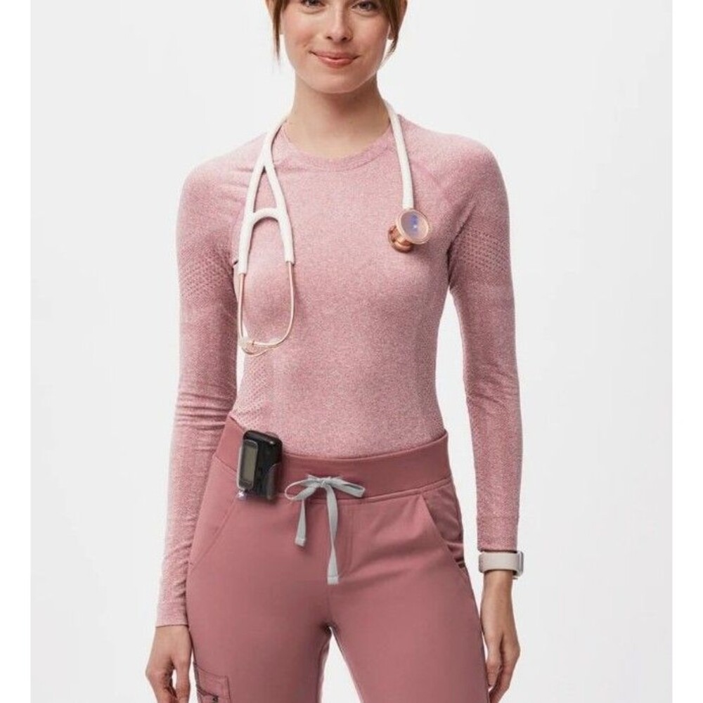 Figs Salta Seamless Long Sleeve Underscrub Mauve XL